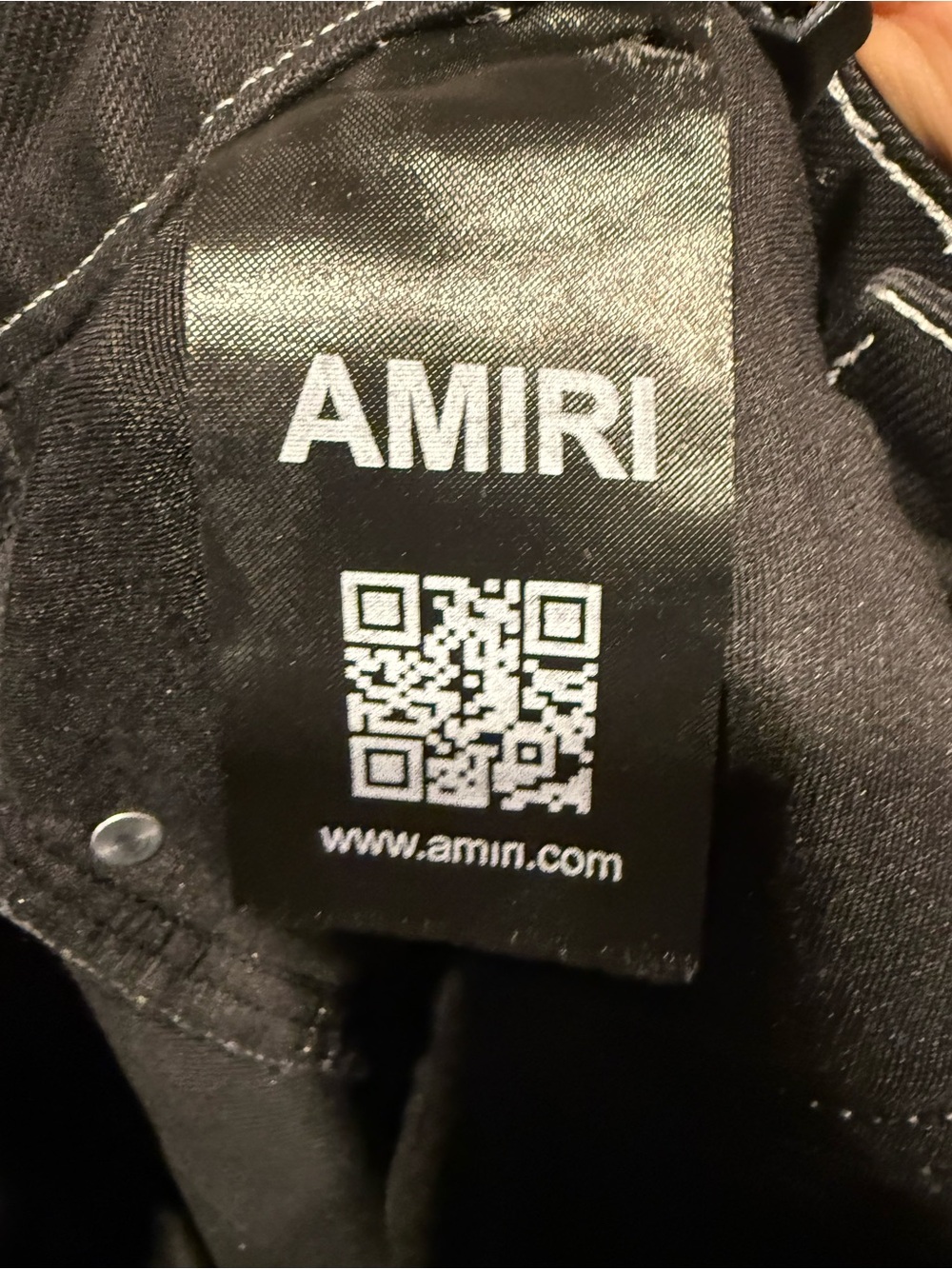 AMIRI Rare mens Black Straight Carpenter Jeans with Contrast white Stitching image 9